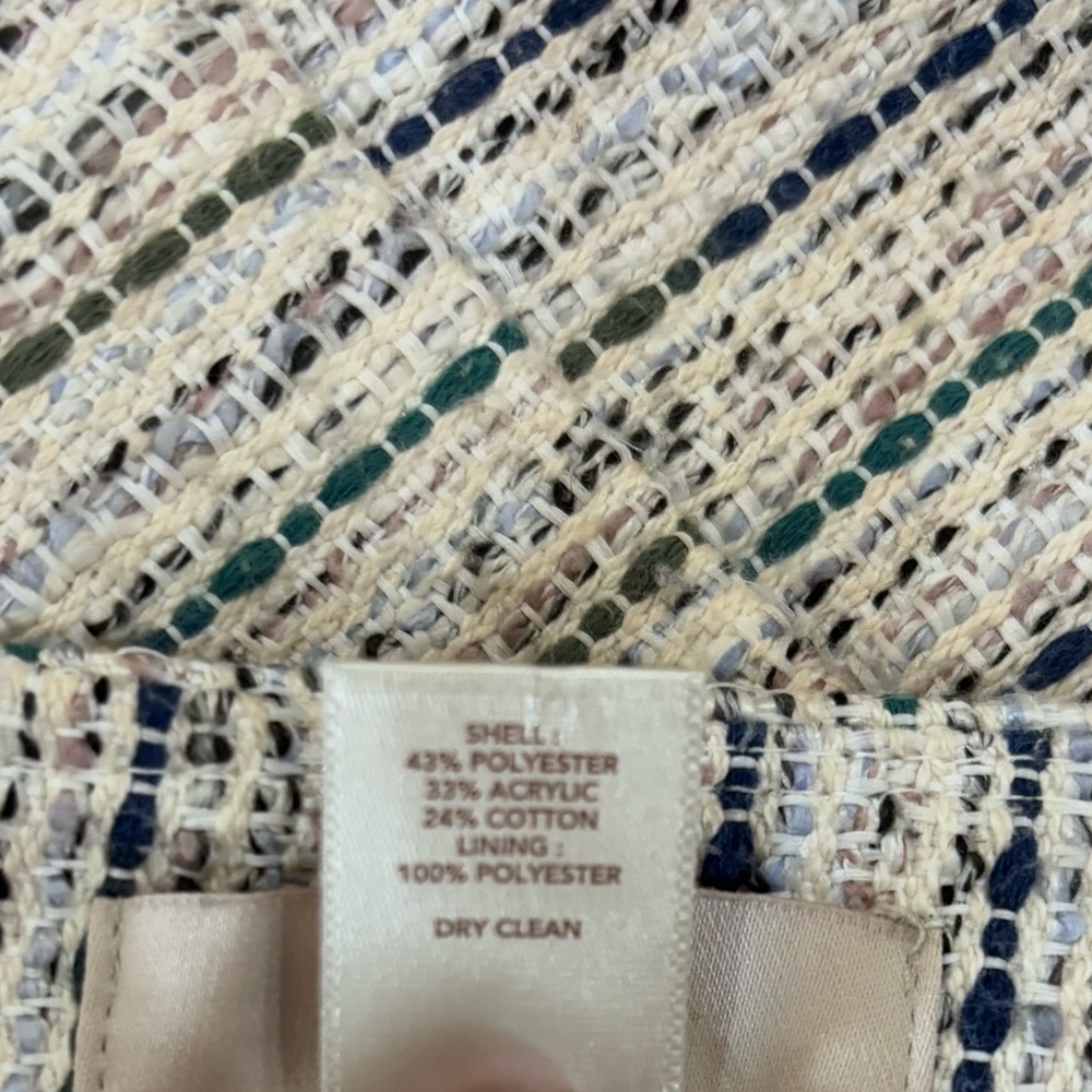 Loft Outlet Size 6 Tweed Multi-colored Striped Taylored Lined Skirt - Picture 9 of 11